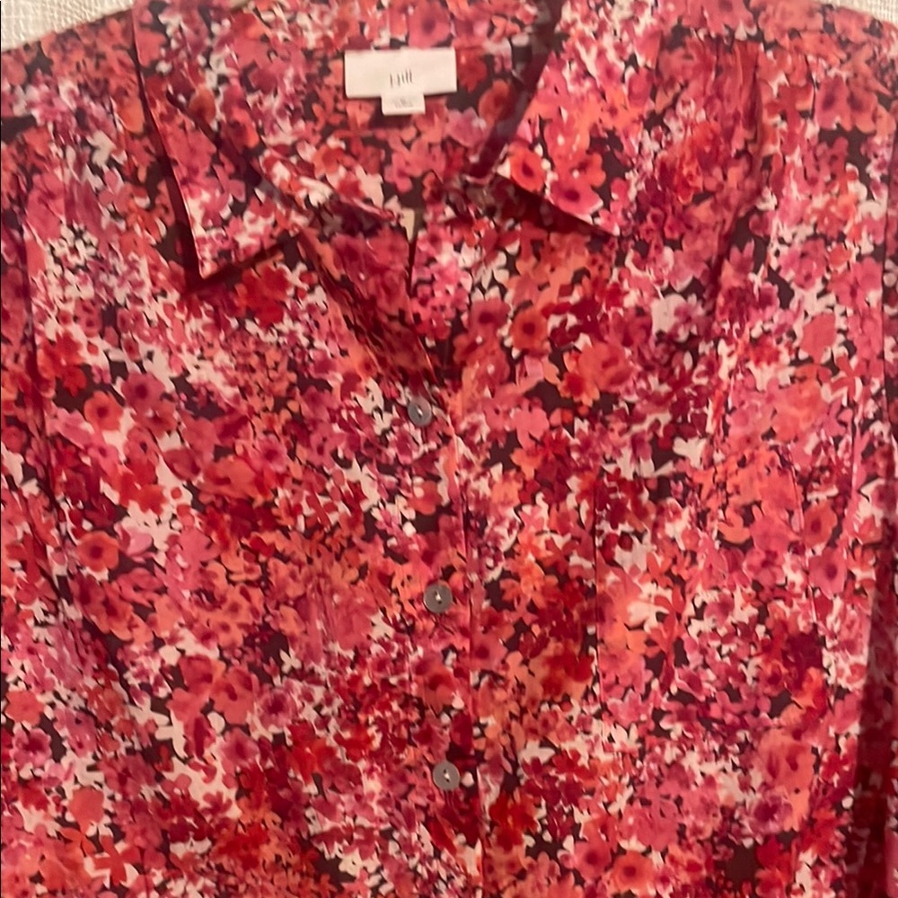 J Jill Floral Button-Up Blouse